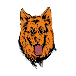 A German Shepherd head  Sketch. T-Shirt