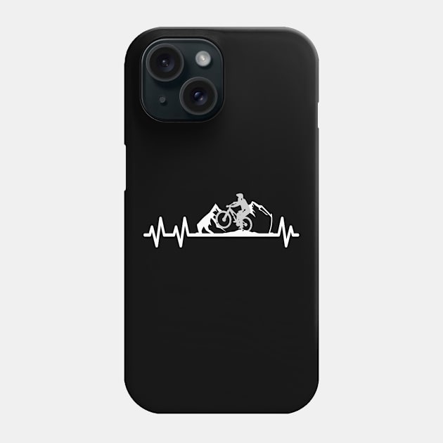 Mountain Bike Lover Heartbeat Pulse Cyclist Phone Case by Foxxy Merch