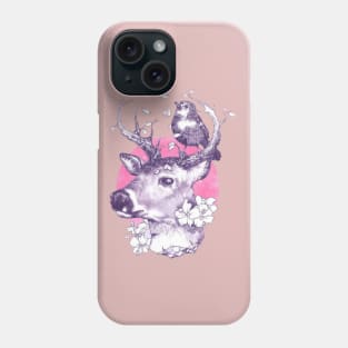 Deer With Flowers Phone Case