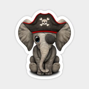 Cute Baby Elephant Pirate Magnet