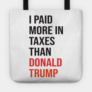 I Paid More In Taxes Than Donald Trump Tote
