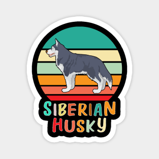 Vintage Retro Siberian Husky Magnet