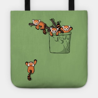 Pocket Red Panda Bears Tote