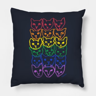 Rainbow cats Pillow