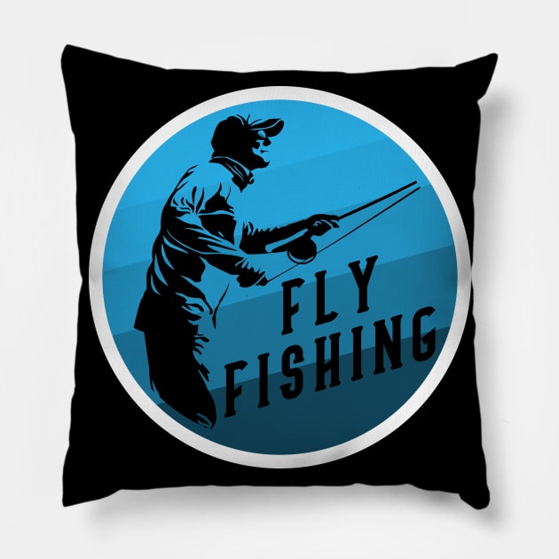 Fly Fishing Pillow by Dojaja