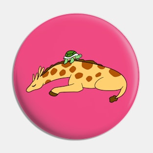 Sleepy Giraffe Turtle Pin