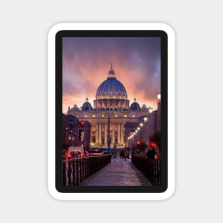 Saint Peter`s Basilica in Vatican City in Rome, Italy Magnet