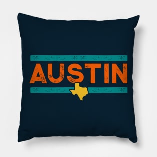 Retro Austin Texas // Vintage Texan Hometown Pride ATX Pillow