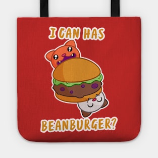 I can has beanburger? For cat Loving vegans and vegetarians Tote