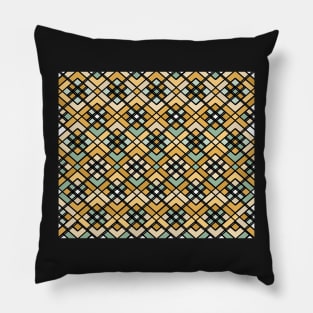 Abstract geometric pattern - bronze, green and black. Pillow