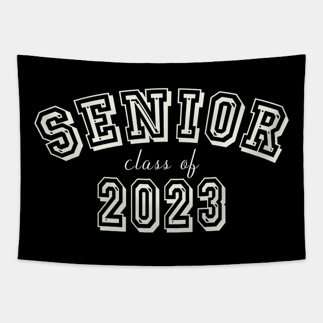 Seior 2023 Vintage College Text Tapestry by tropicalteesshop