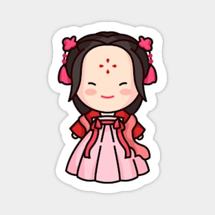 Cute Chinese Girl Cartoon Character Magnet