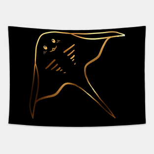 Golden Manta Ray Tapestry