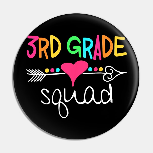 3rd Grade Squad Third Teacher Student Team Back To School Pin by torifd1rosie