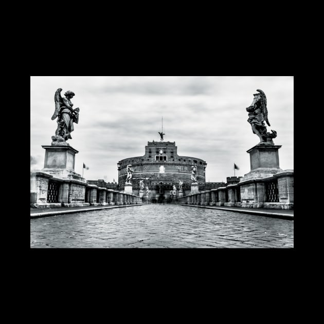 Saint Angel Caste view across Saint Angel Bridge in Rome by StefanAlfonso