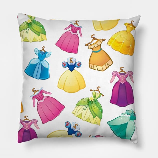 Princess Dresses Print Pillow by magicmirror