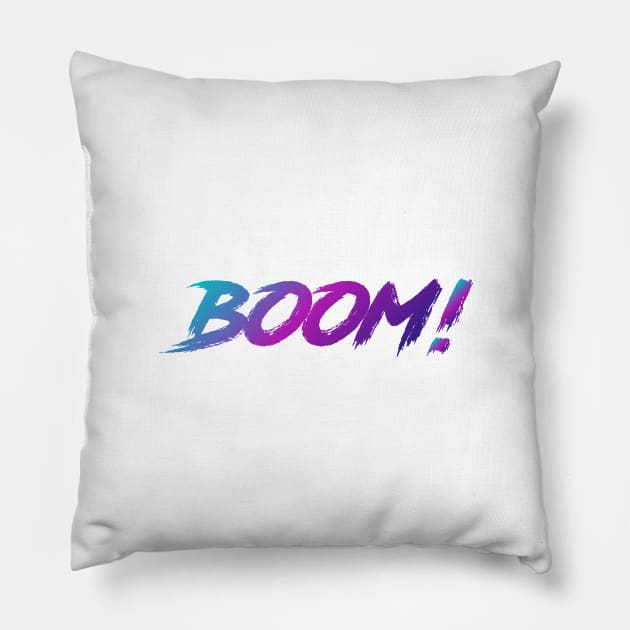 Boom! 90s Slang With 90s Colors Pillow by The90sMall