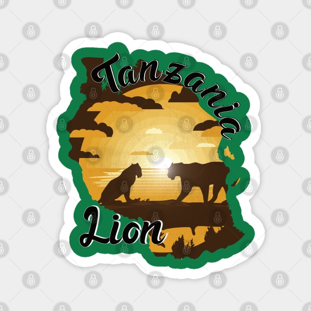Lions Family in Tanzania Safari Magnet by Chipity-Design