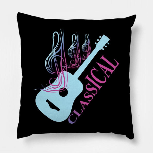 Classical Guitar Music Pillow by BC- One- Shop