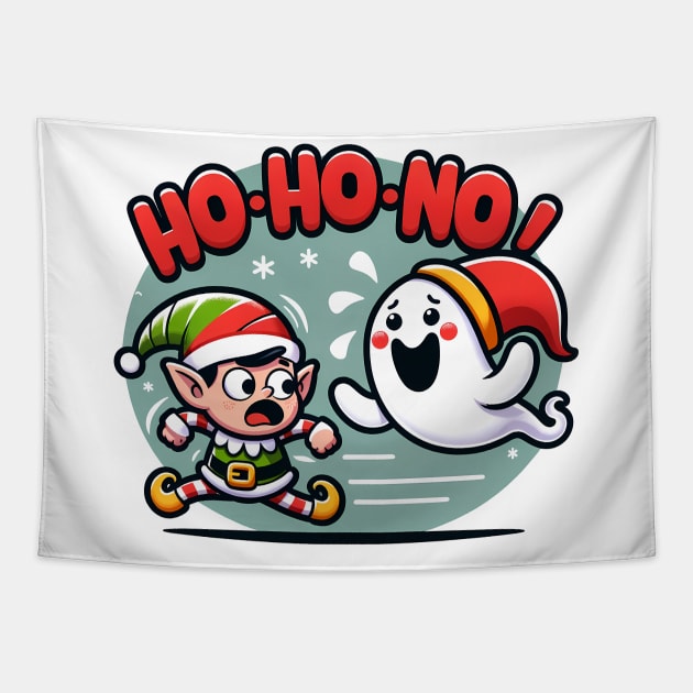 Ho ho ho christmas spirit ghost Tapestry by MZeeDesigns