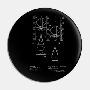 safety device for use in sinking mine shafts Vintage Patent Hand Drawing Pin