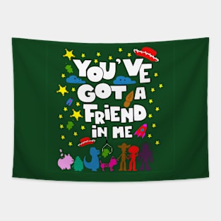 you have friends so enjoy this life ecopop lettering wallpaper arts Tapestry