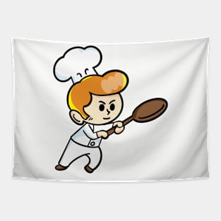 chef cartoon character  drawing design Tapestry