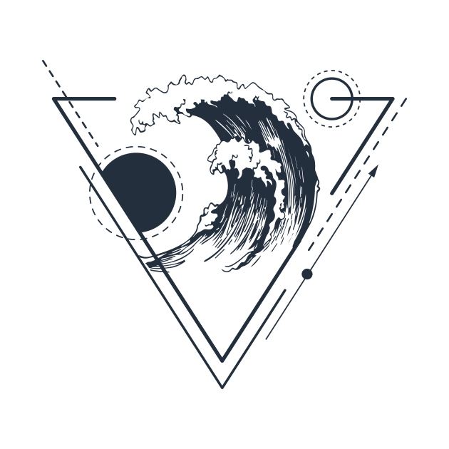 Waves. Trendy Creative Illustration. Geometric Style by SlothAstronaut