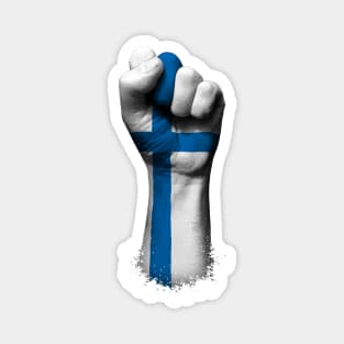 Flag of Finland on a Raised Clenched Fist Magnet