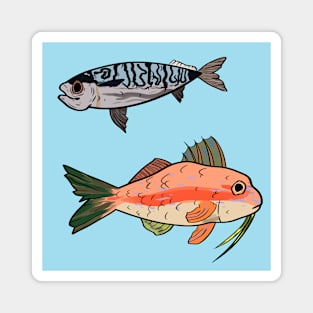 Mackerel and Goatfish on Blue Magnet