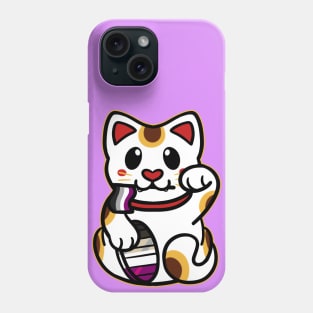 LGBTQ+ Pride Lucky Cat - Asexual Phone Case