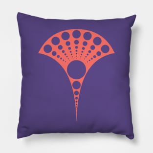 living coral and ultra violet art deco inspired fan pattern Pillow