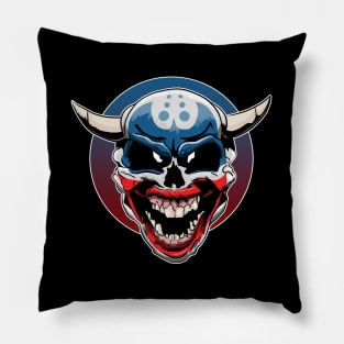 Evil Demon Clown Skull Pillow