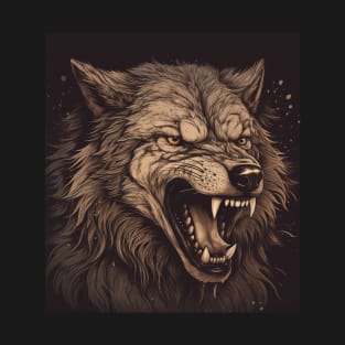 Angry wolf bares its teeth Art T-Shirt