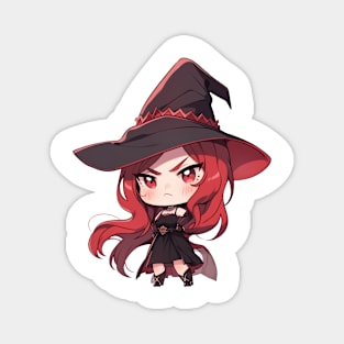 Cute Red Halloween Witch Magnet