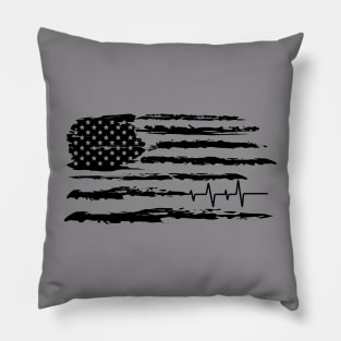 distressed flag medical sinus rhythm Pillow