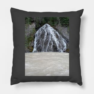 Waterfall Flowing Over Ridges Pillow