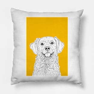 Golden Retriever ( yellow background ) Pillow