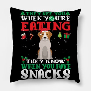 Christmas Dog Eating Snacks Pillow