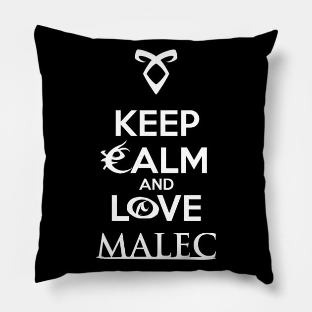 Shadowhunters / The mortal instruments - Keep calm and love malec (runes) - Magnus Bane and Alec Lightwood - gift idea Pillow by Vane22april