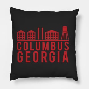 Columbus Georgia Skyline Logo Pillow