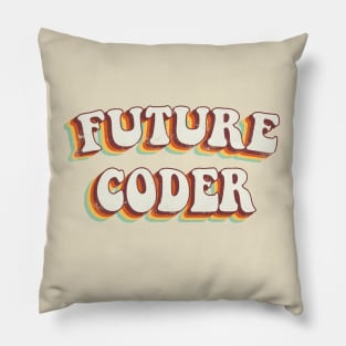 Future Coder - Groovy Retro 70s Style Pillow