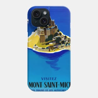 Vintage Travel Poster France Mont Saint Michel Phone Case