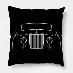 Armstrong Siddeley Sapphire 346 1950s classic British saloon car white outline graphic Pillow