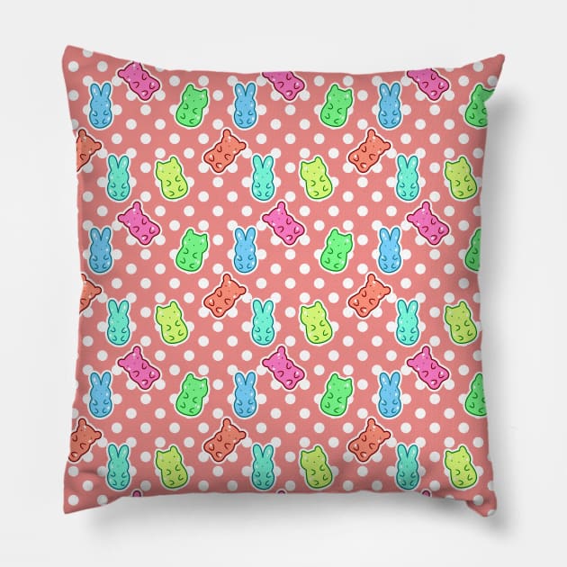 Gummy Animals Pattern Pillow by saradaboru