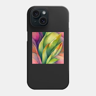 Watercolor succulent pattern Phone Case