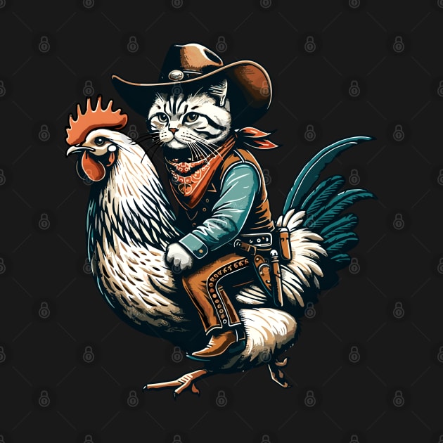 Meowdy Cat Riding Chicken by VisionDesigner