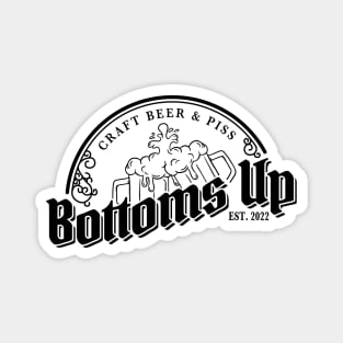 Bottoms Up (Black Logo) Magnet