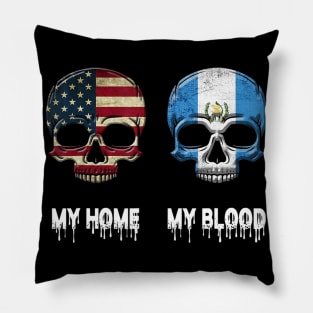 My Home my Blood Guatemala Flag T Shirt Guatemalan Gift Pillow