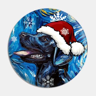 Black Labrador Santa Pin